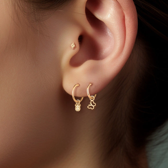 Huggie Charm Earring Charm Huggie Hoops