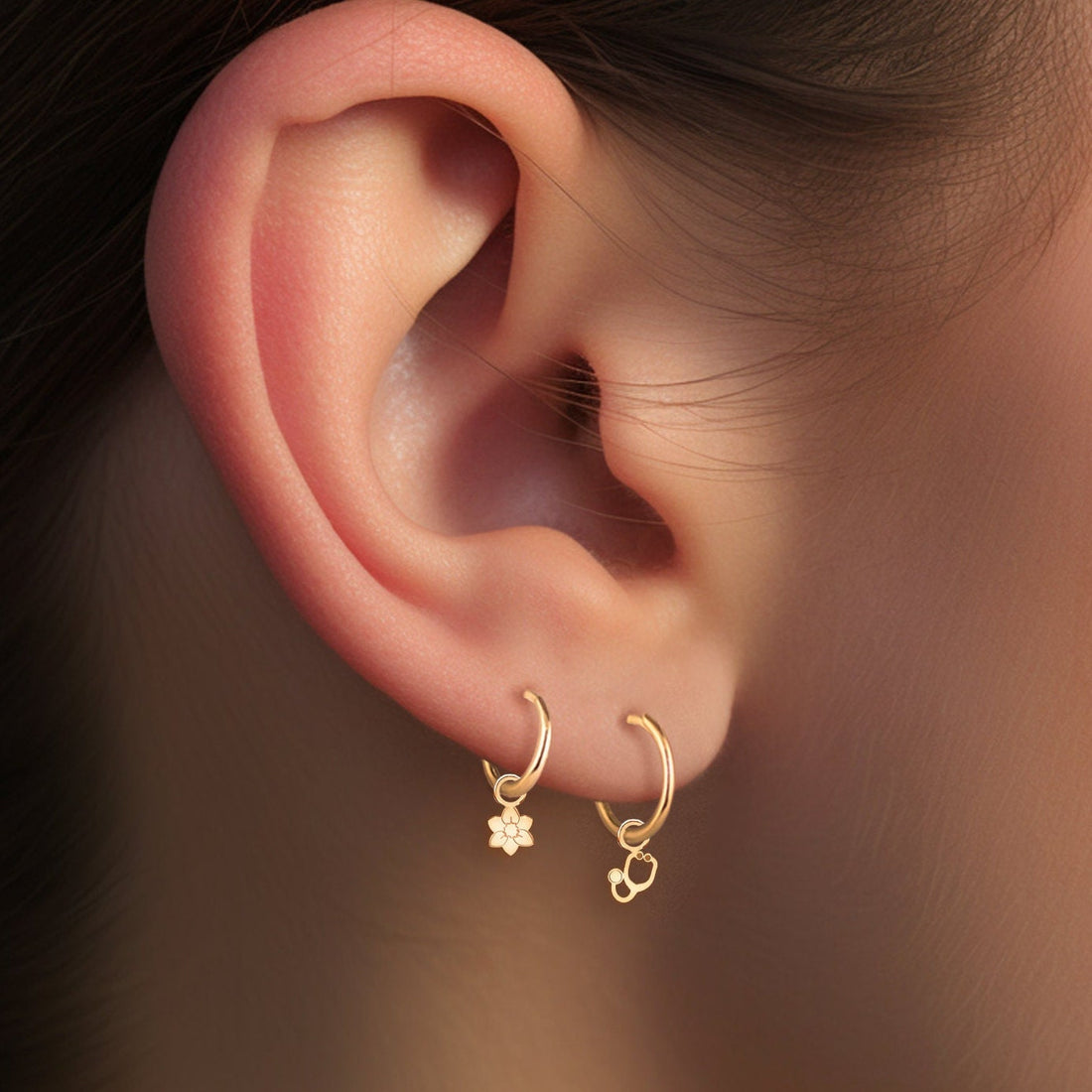 Stethoscope Charm Hoop