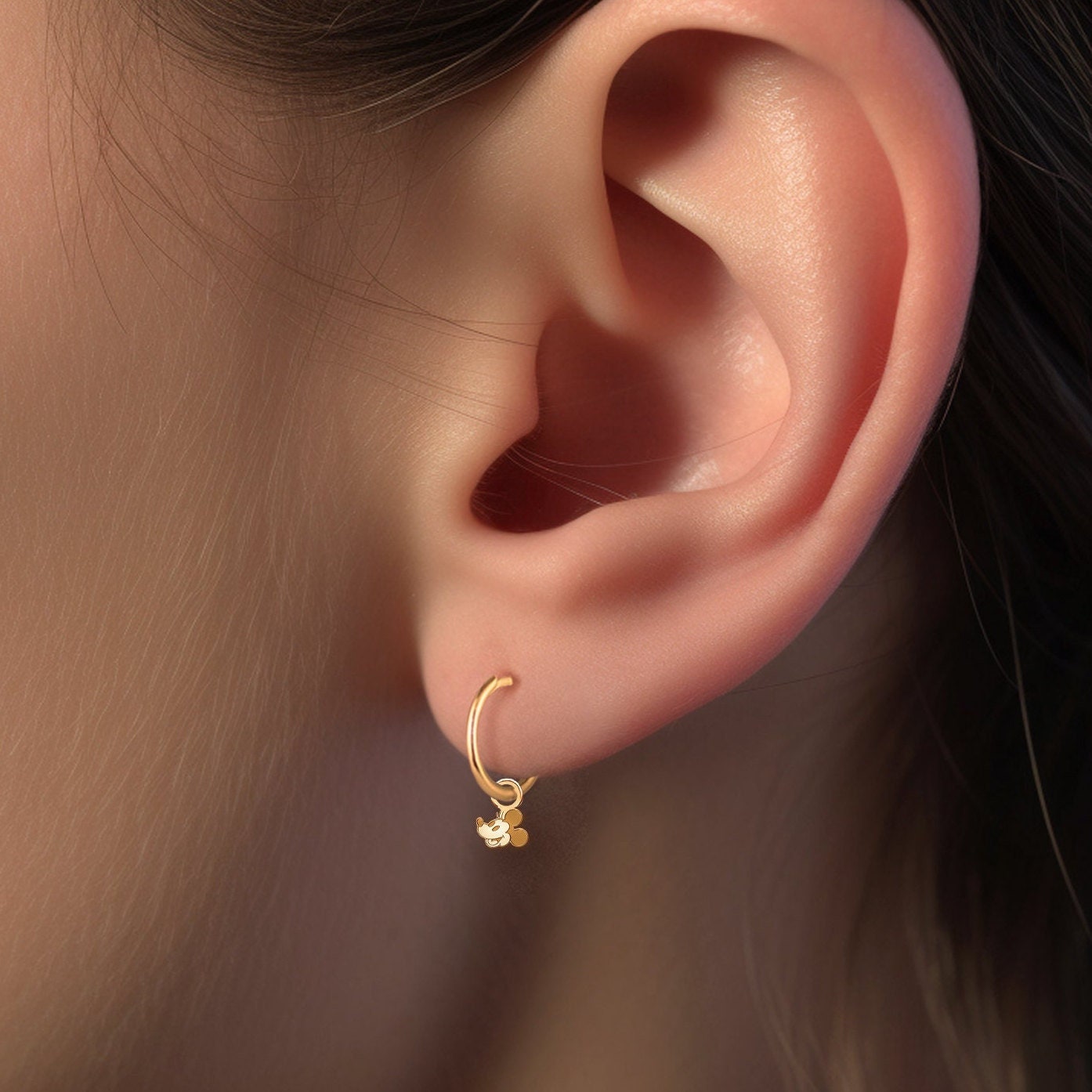 Minnie Mouse Huggie Earrings