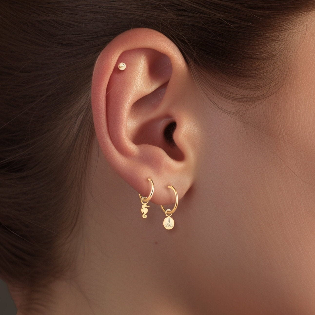 Lighthouse Disc Drop Earrings