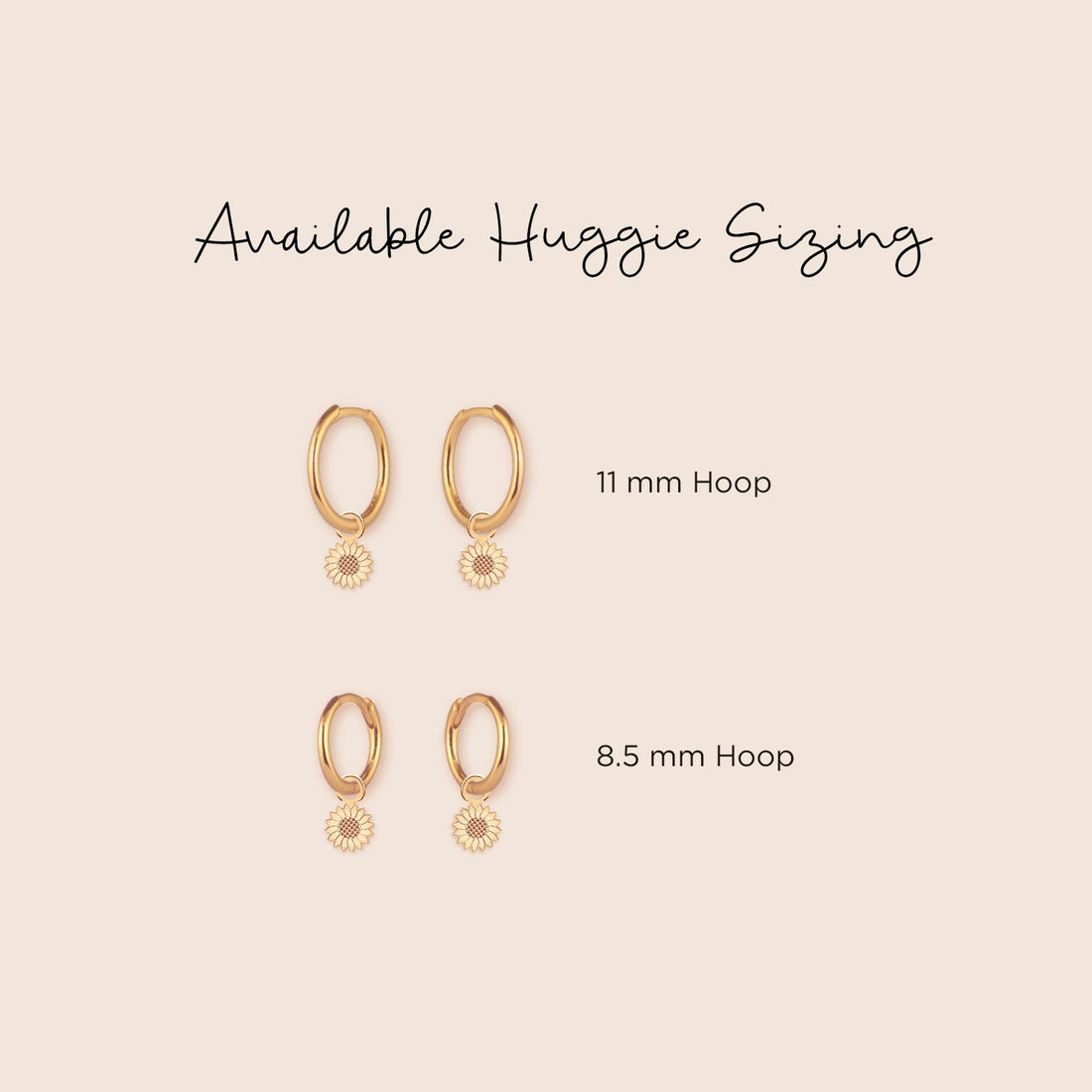 Sunflower Huggie Hoop Earrings