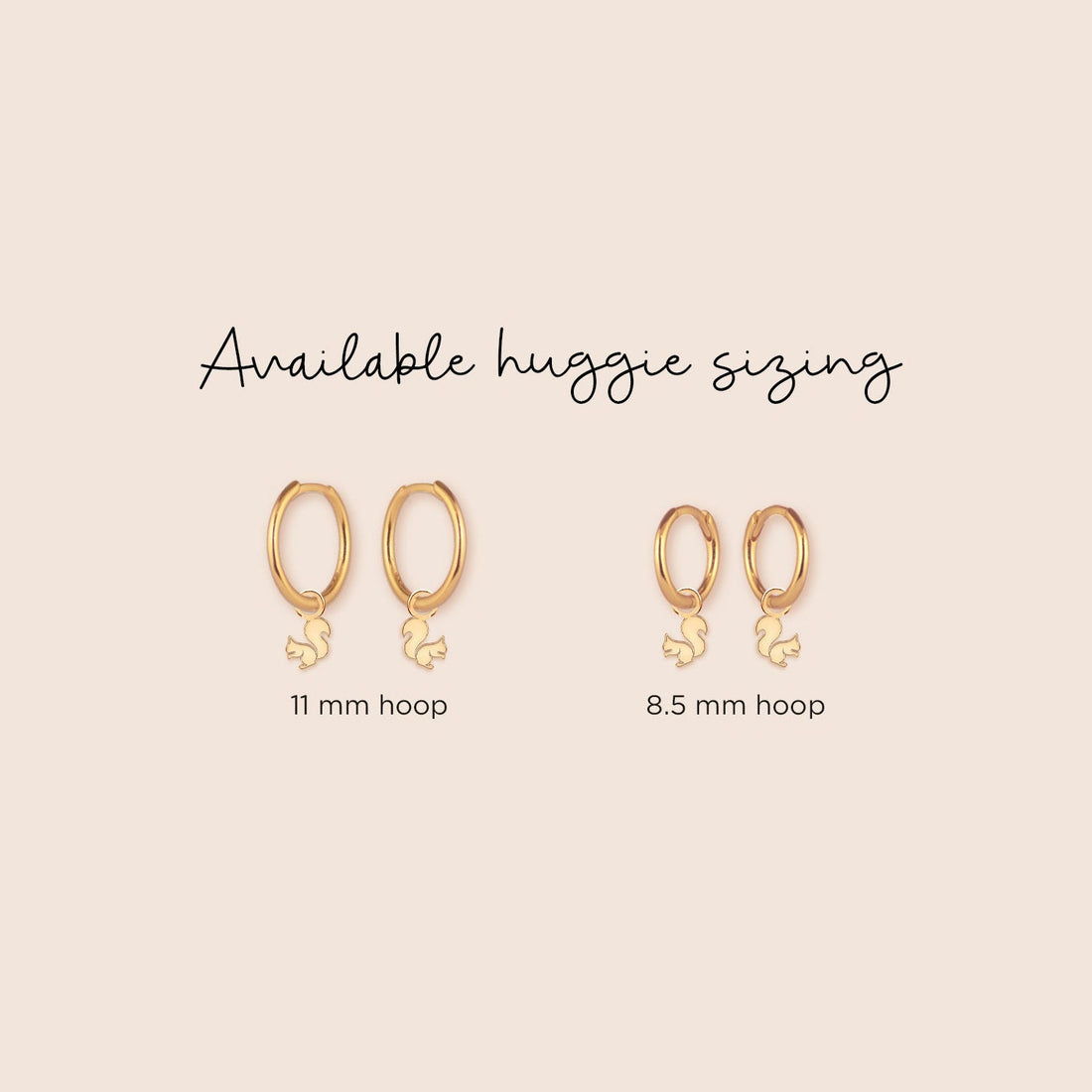 Squirrel Charm Huggie Hoops