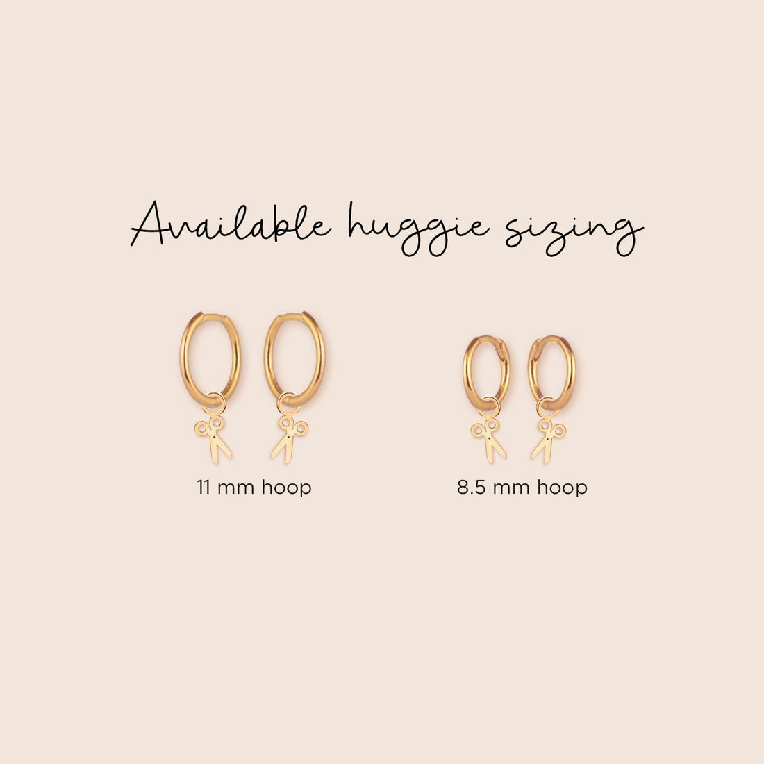 Scissor Charm Huggie Hoops