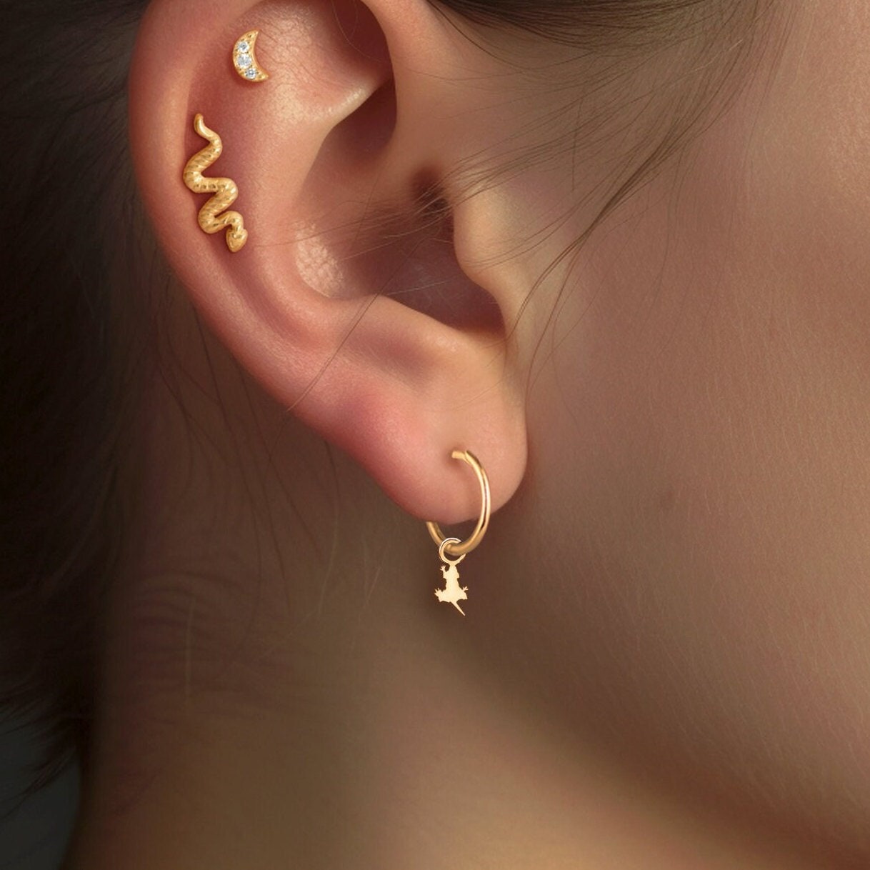 Lizard Huggie Earrings