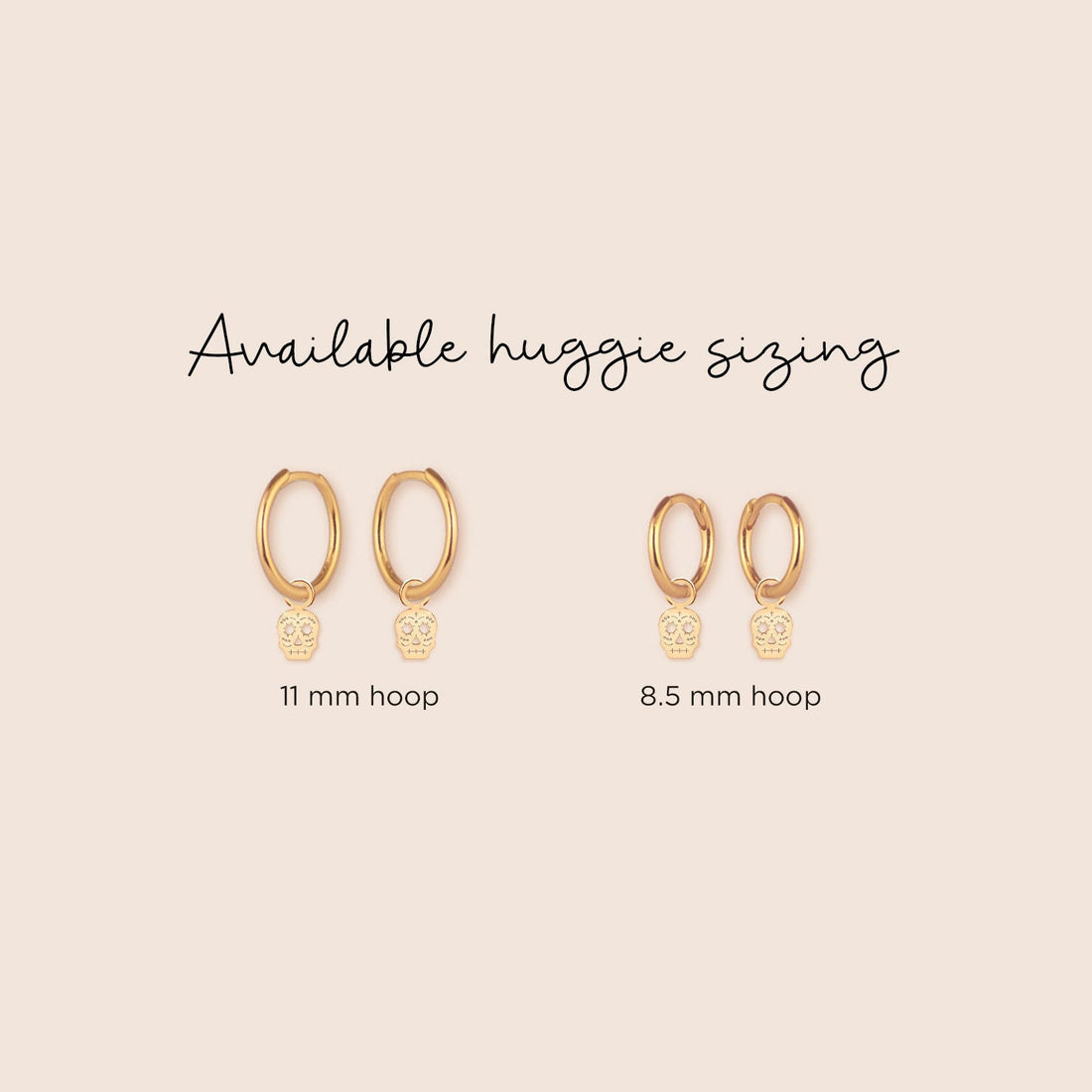 Sugar Skull Charm Huggie Hoops
