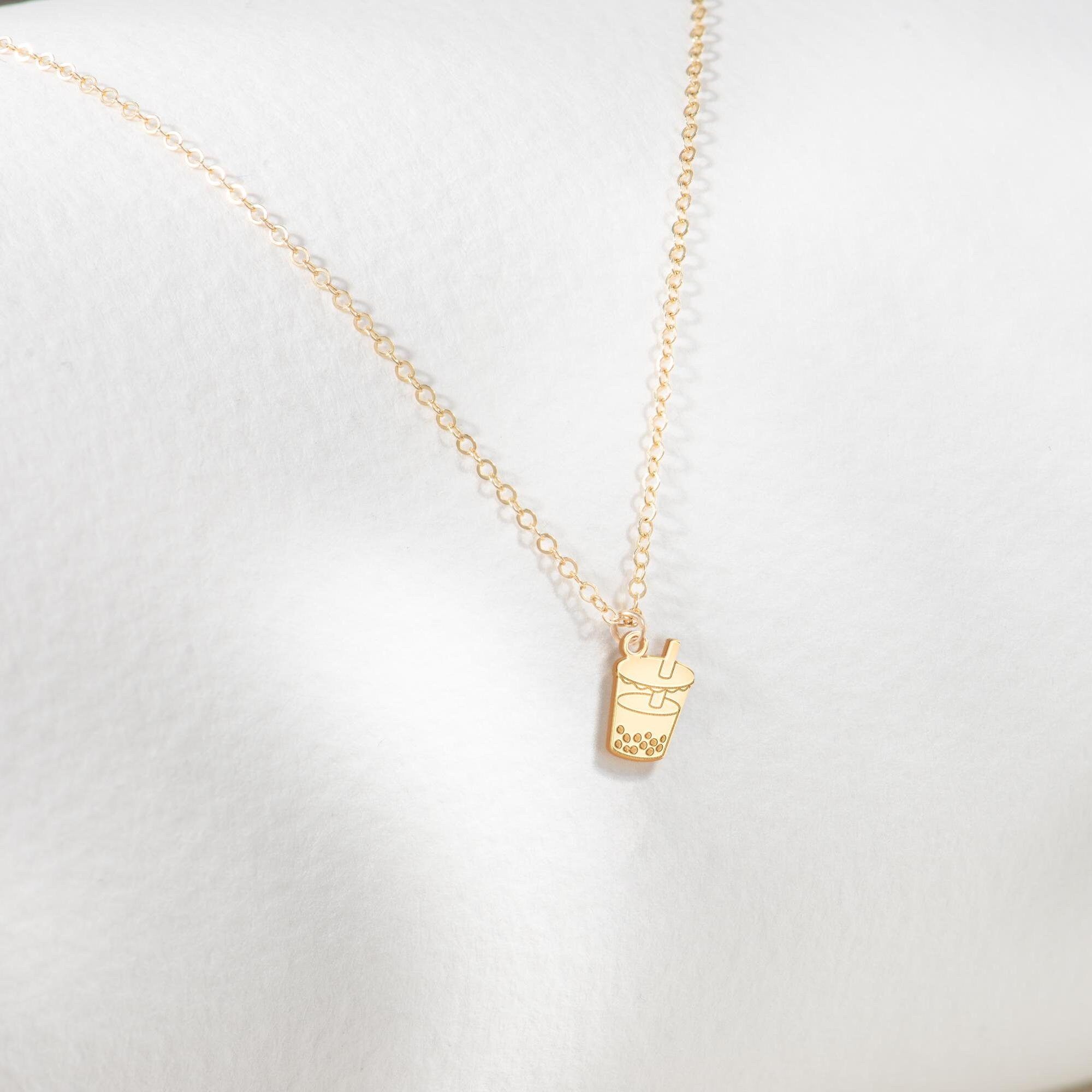 Bubble Tea Pendant Necklace