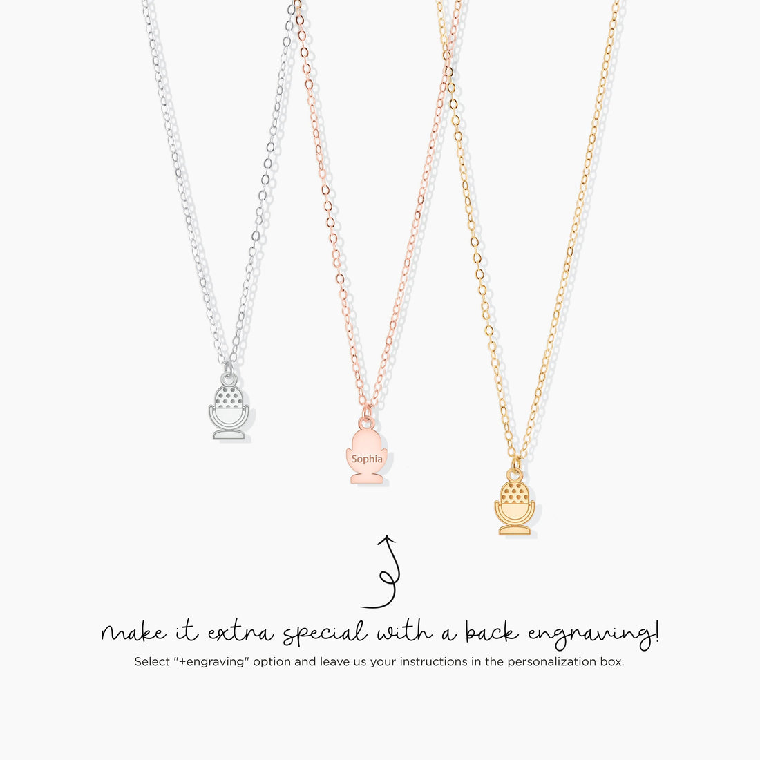 Microphone Charm Necklace