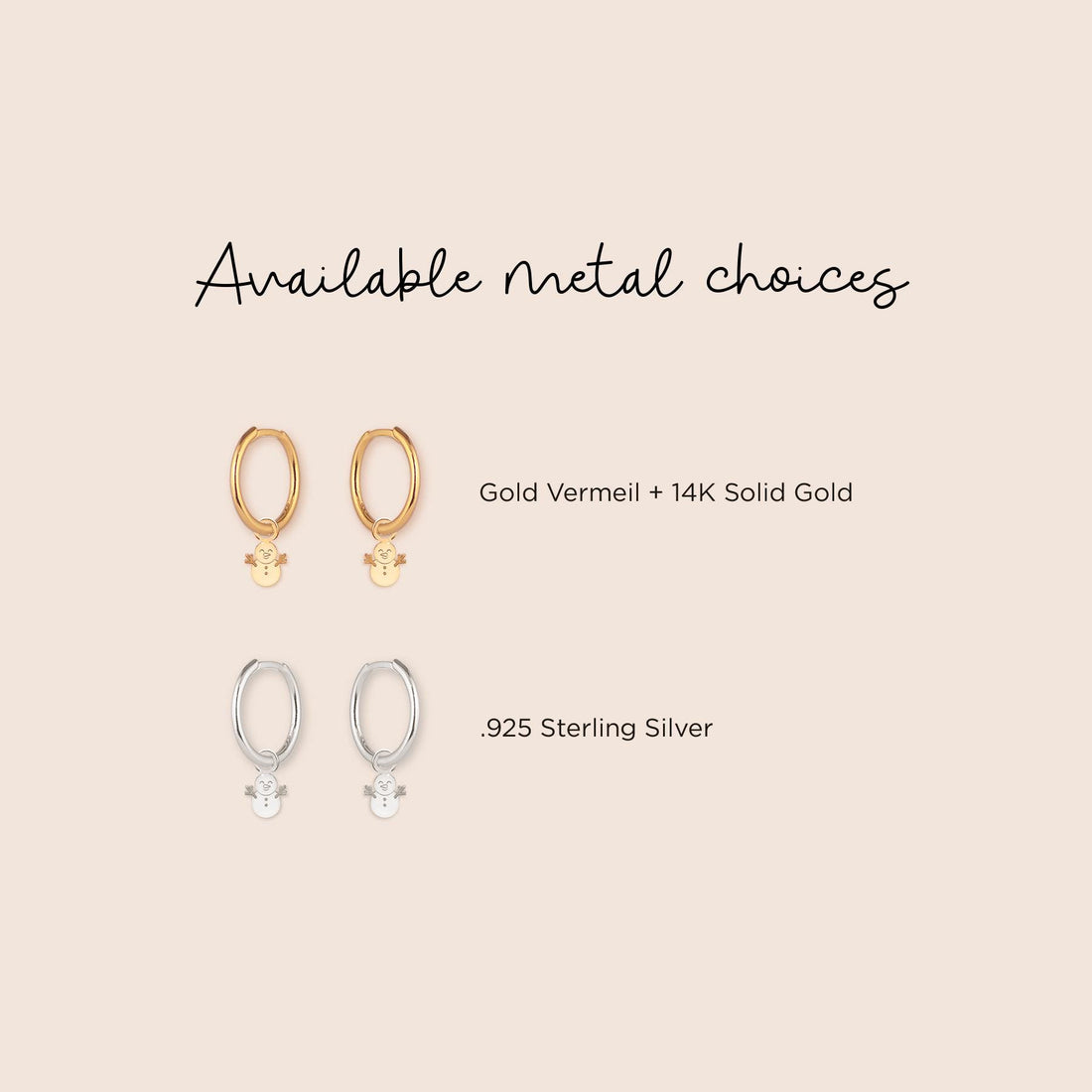 Snowman Charm Hoop Earrings