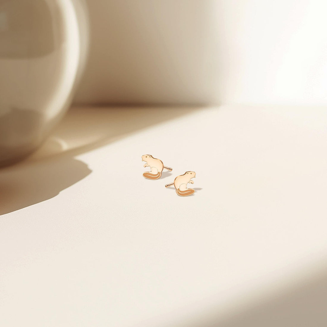 Beaver Stud Earrings