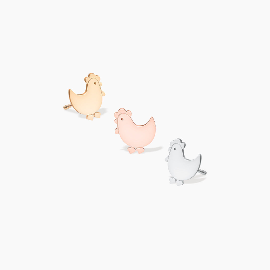 Chicken Charm Stud Earrings