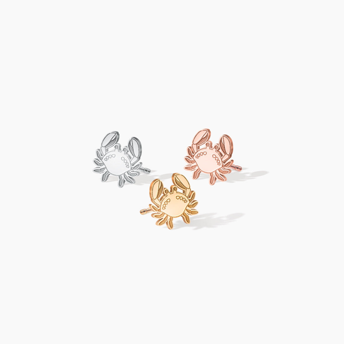 Crab Charm Stud Earrings