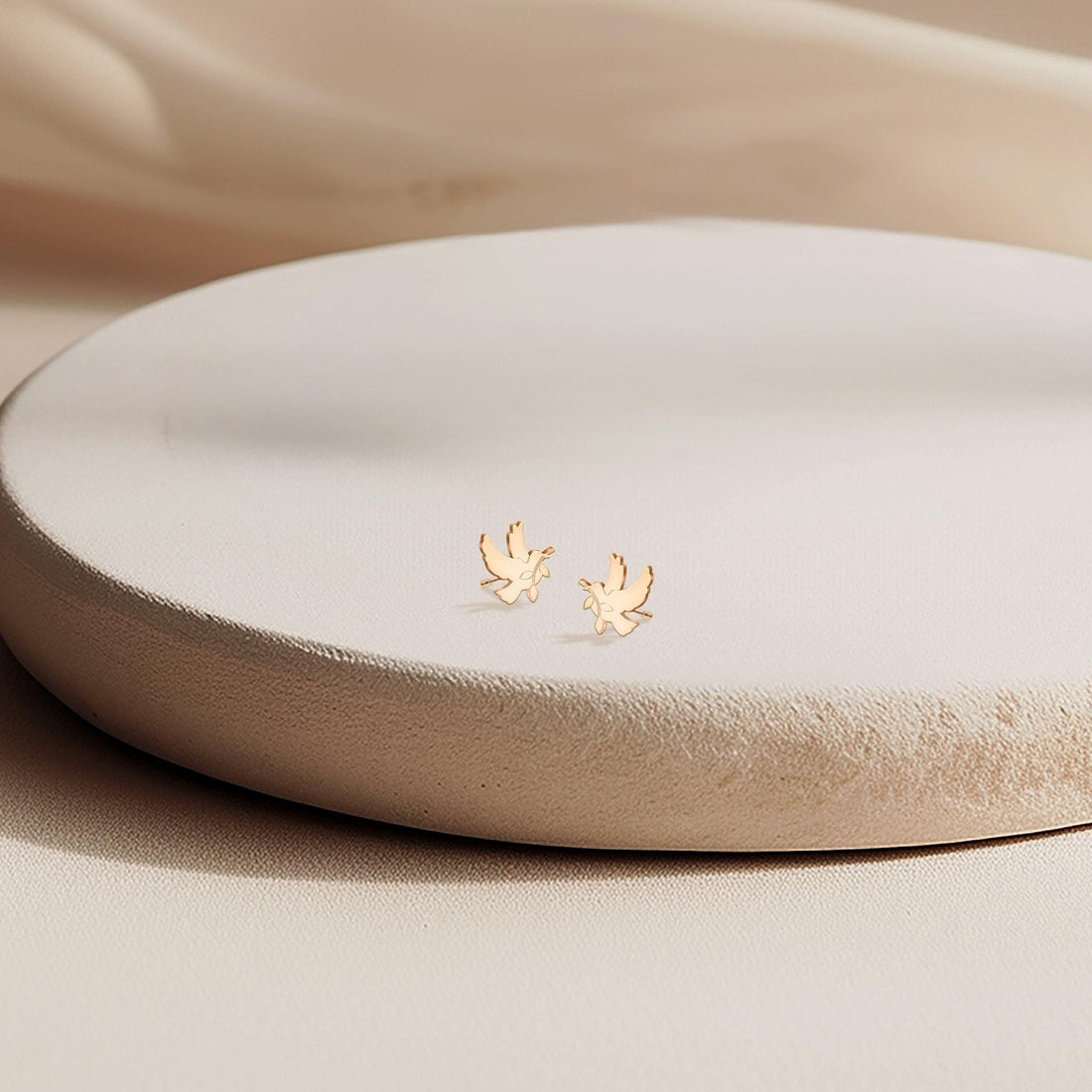 Dove Olive Branch Stud Earrings