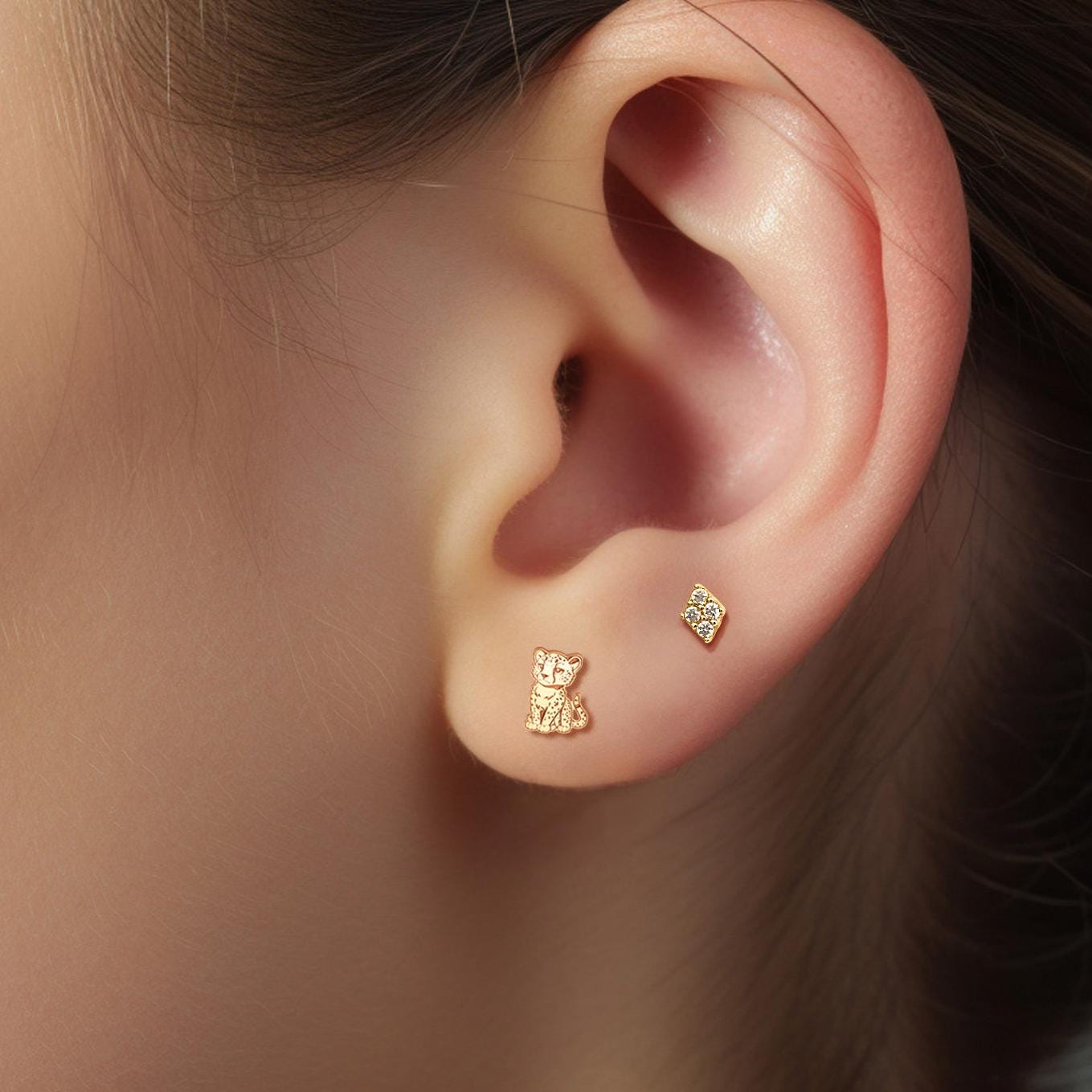 Cheetah Stud Earrings