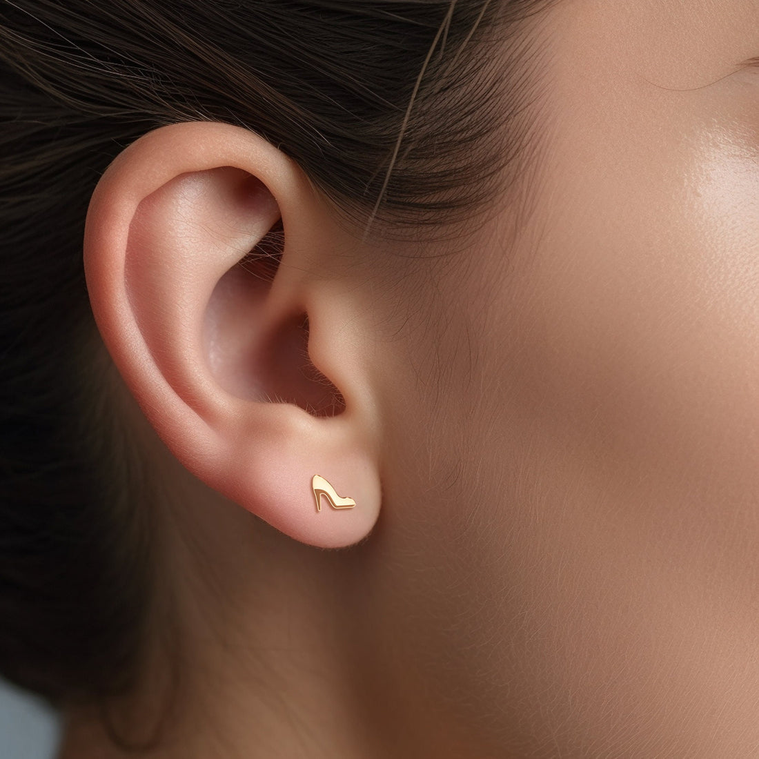 High Heel Shoe Charm Stud Earrings