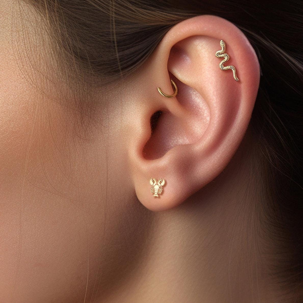 Lobster Stud Earrings