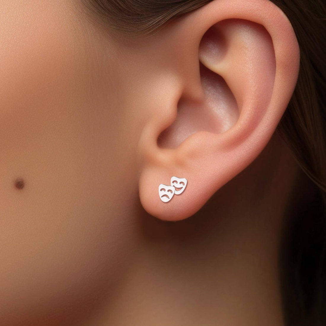 Comedy Tragedy Stud Earrings