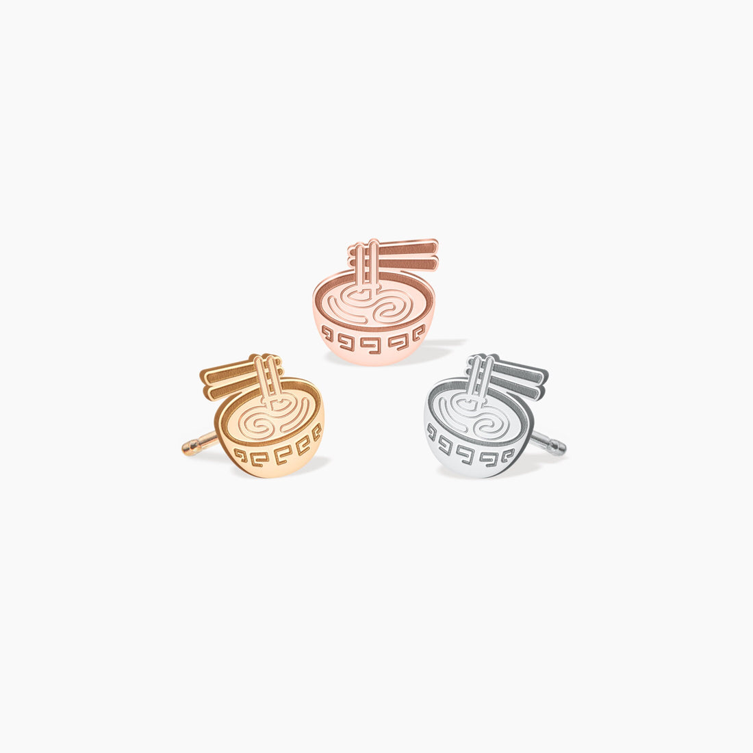 Ramen Noodle Charm Stud Earrings