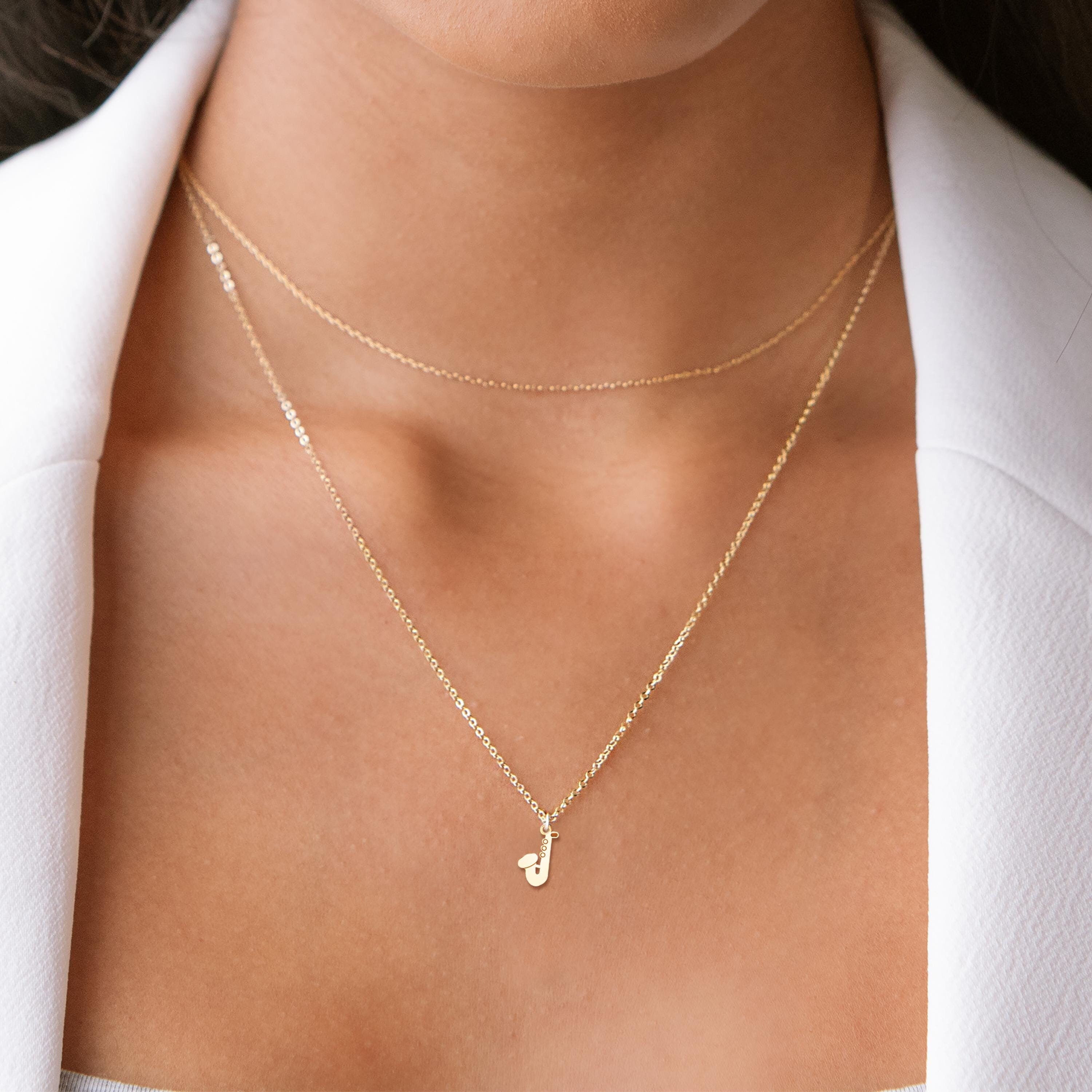 Saxophone Pendant Necklace
