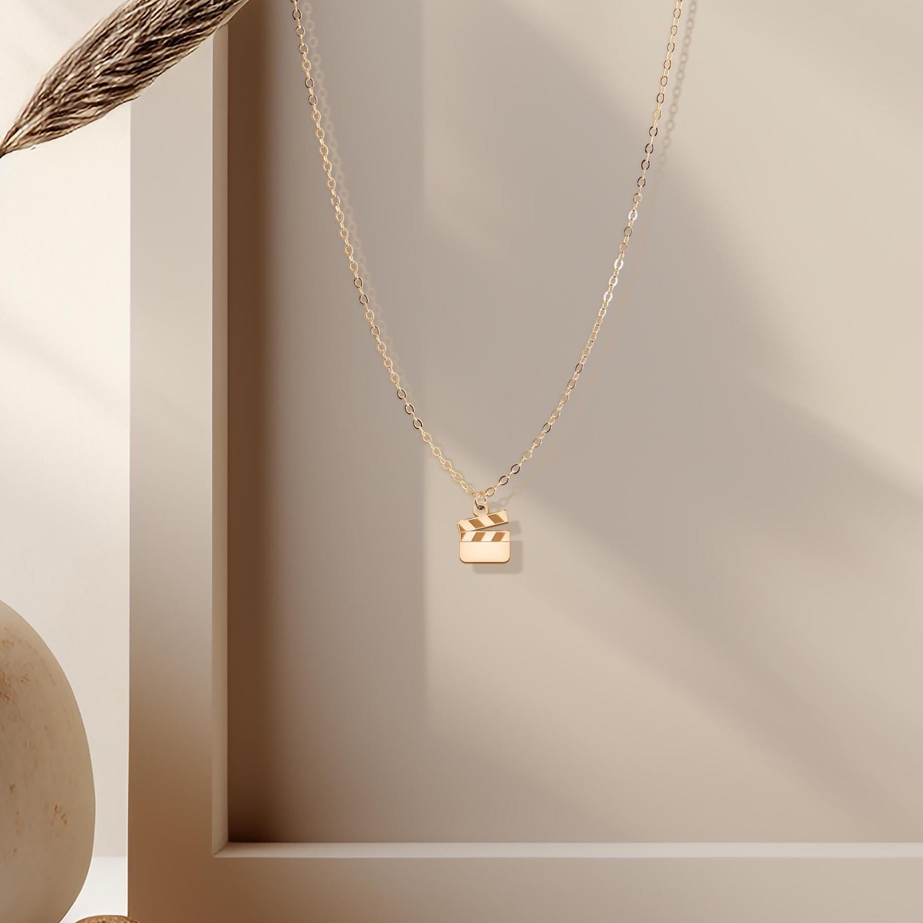 Movie Slate Pendant Necklace