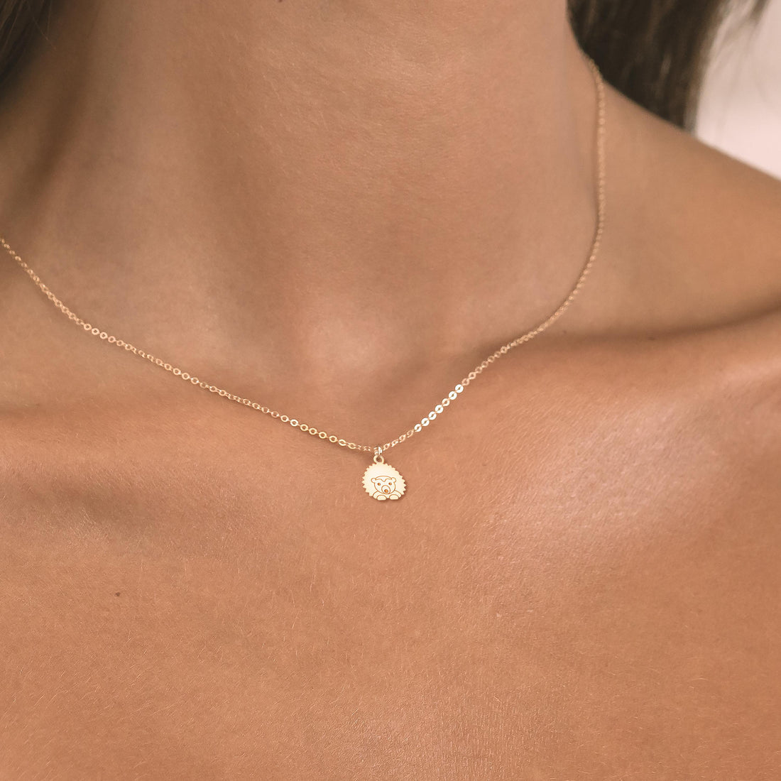 Hedgehog Charm Pendant Necklace