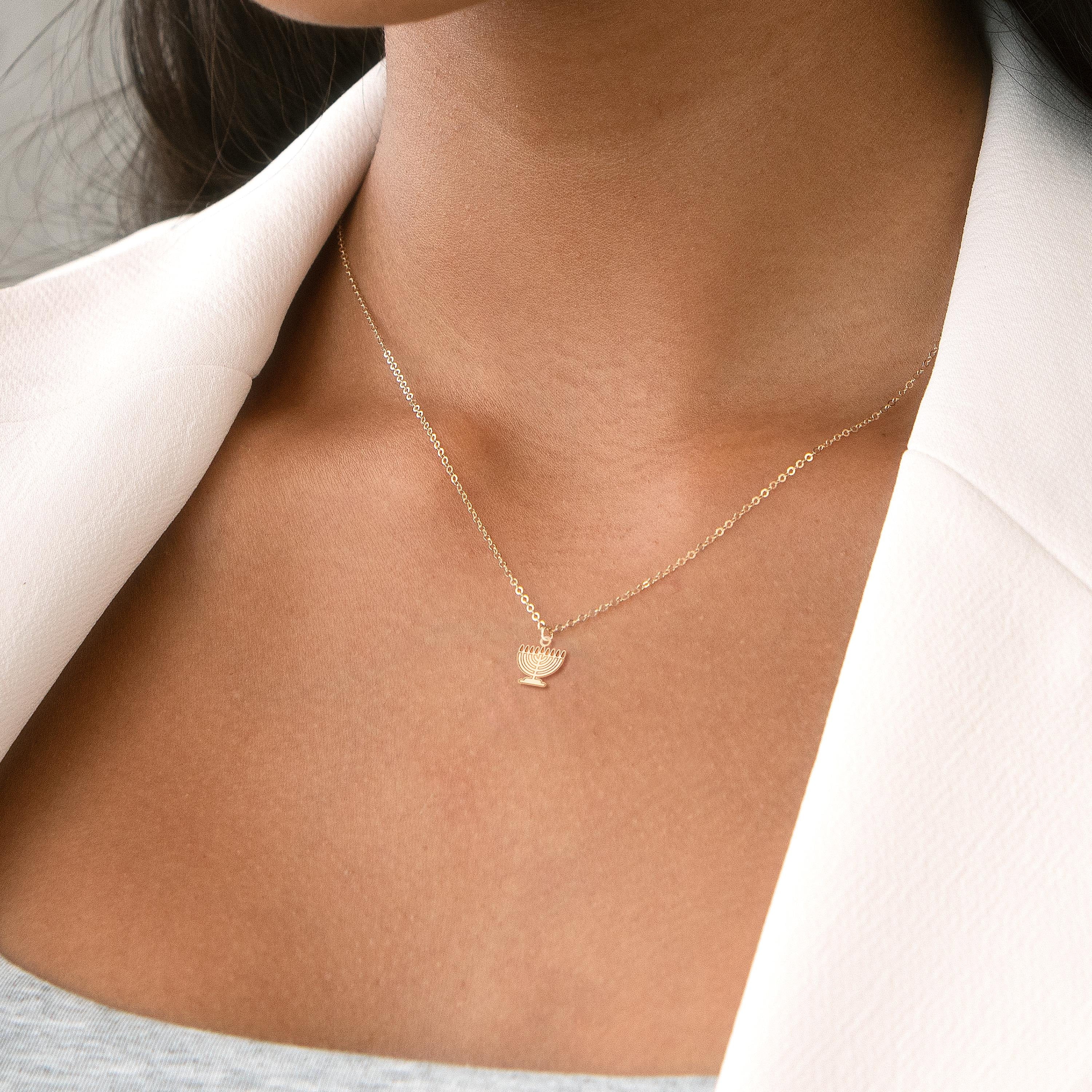 Hanukkah Menorah Pendant Necklace