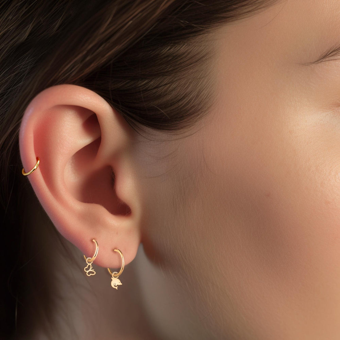 Dolphin Huggie Hoop Earrings