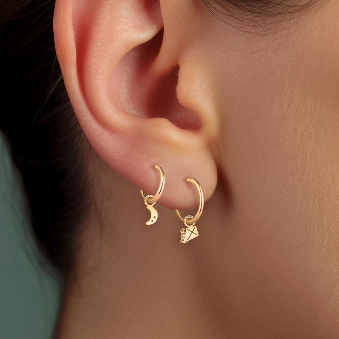 Kite Huggie Hoop Earrings
