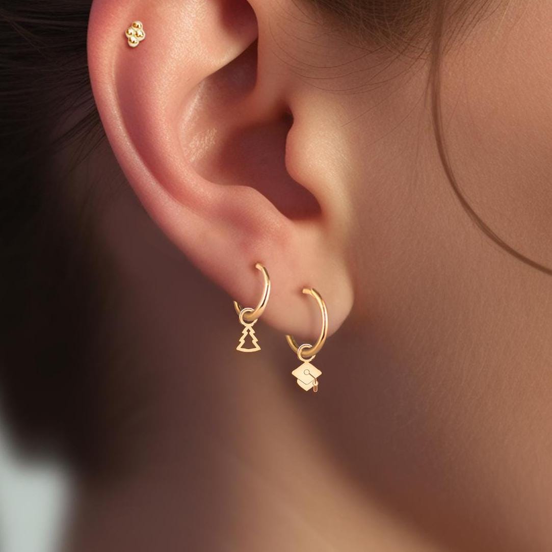 Grad Cap Huggie Earrings