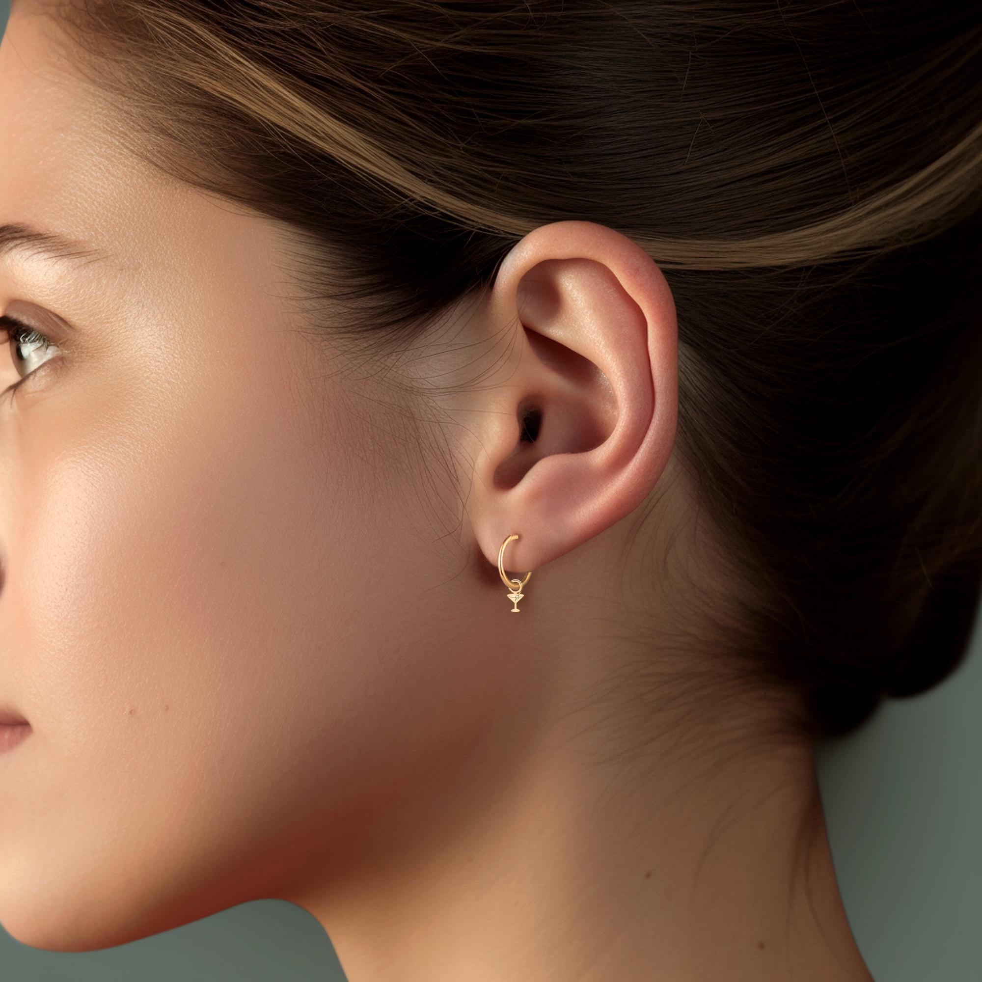 Martini Glass Hoop Earrings