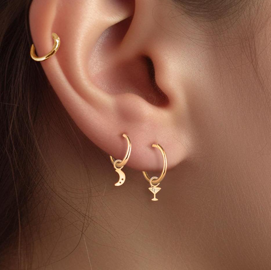 Martini Glass Hoop Earrings