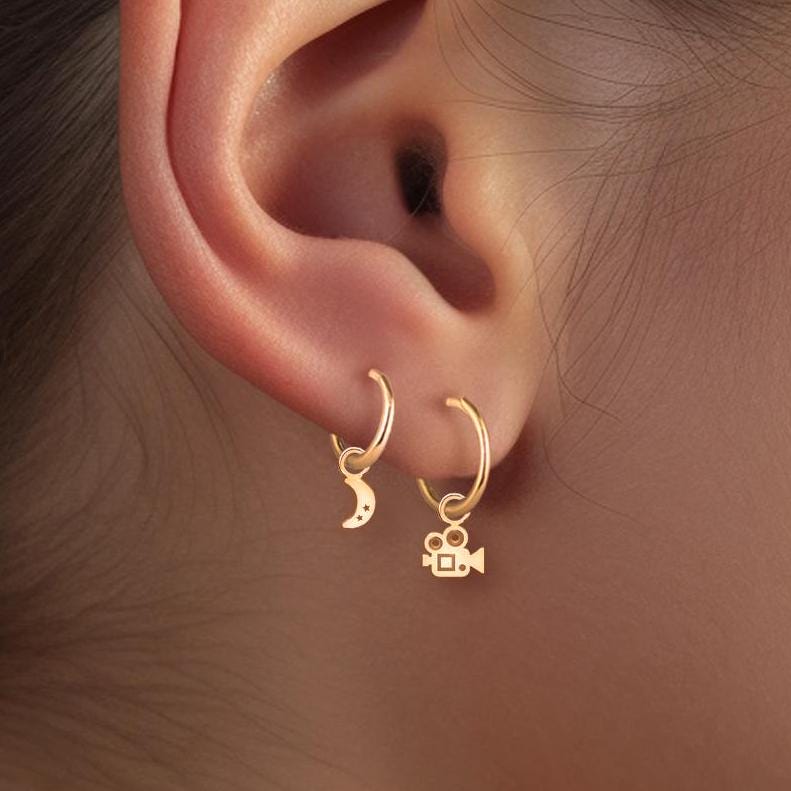 Camera Huggie Hoop Earrings