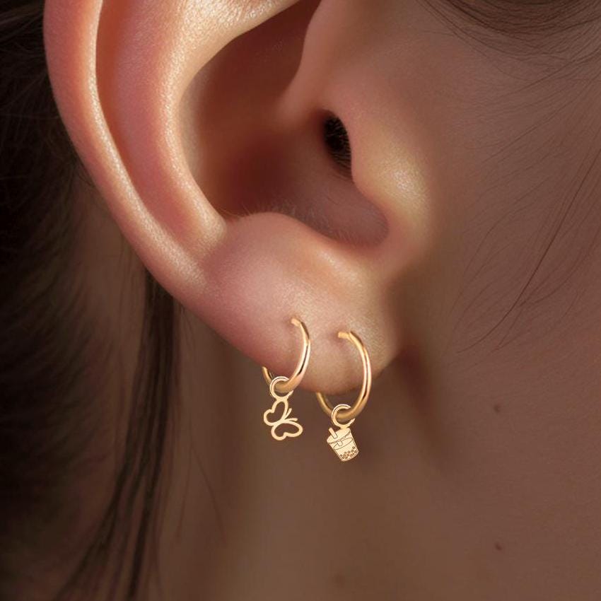 Bubble Tea Hoop Earrings