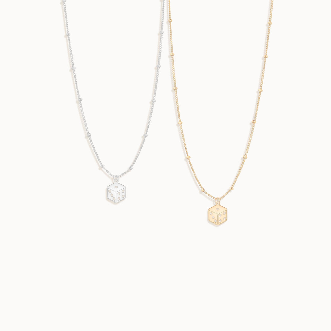 Dice Beady Pendant Necklace