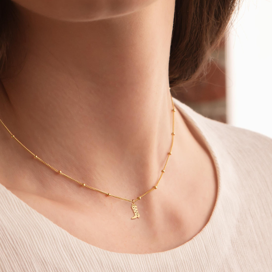 Cowboy Boot Beady Necklace