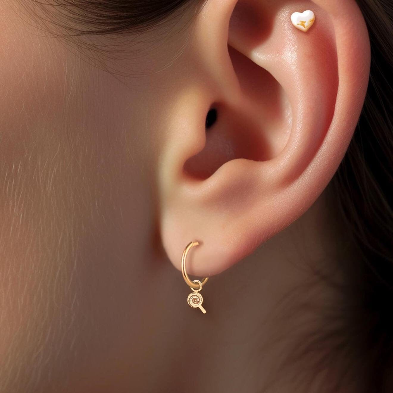 Lollipop Charm Huggie Earrings