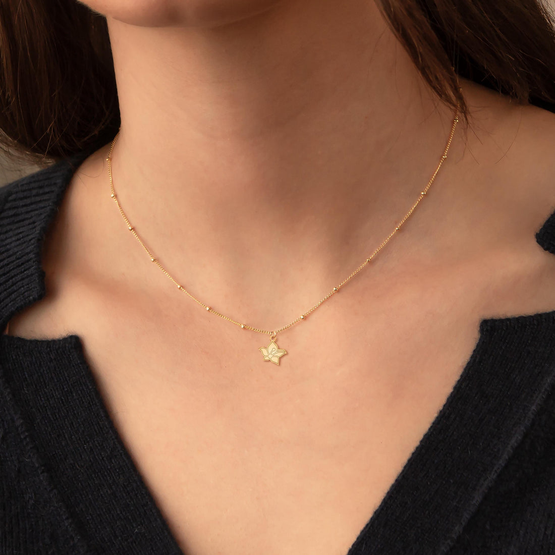 Orchid Charm Necklace