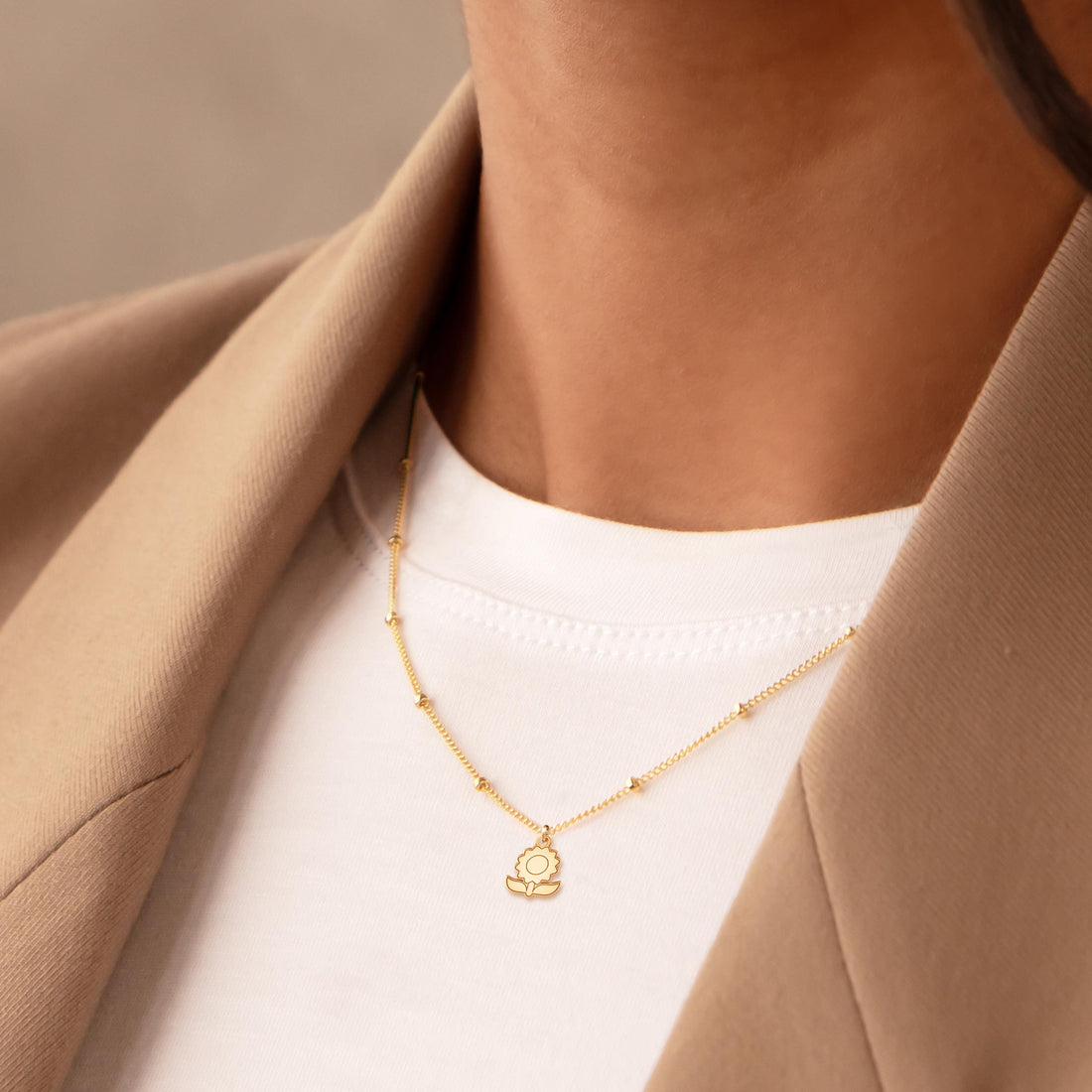 Sunflower Charm Necklace