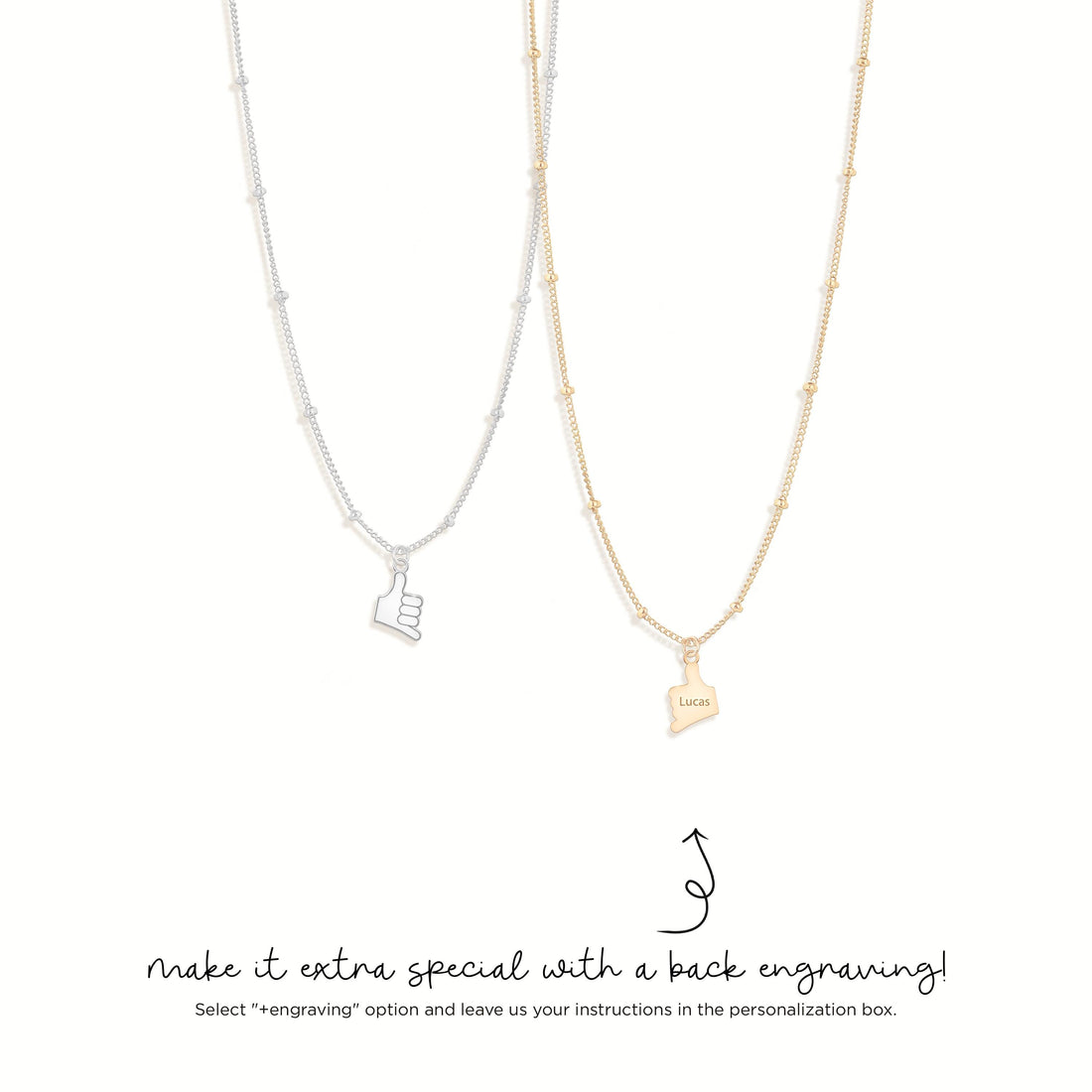 Surf S Up Shaka Hand Charm Necklace