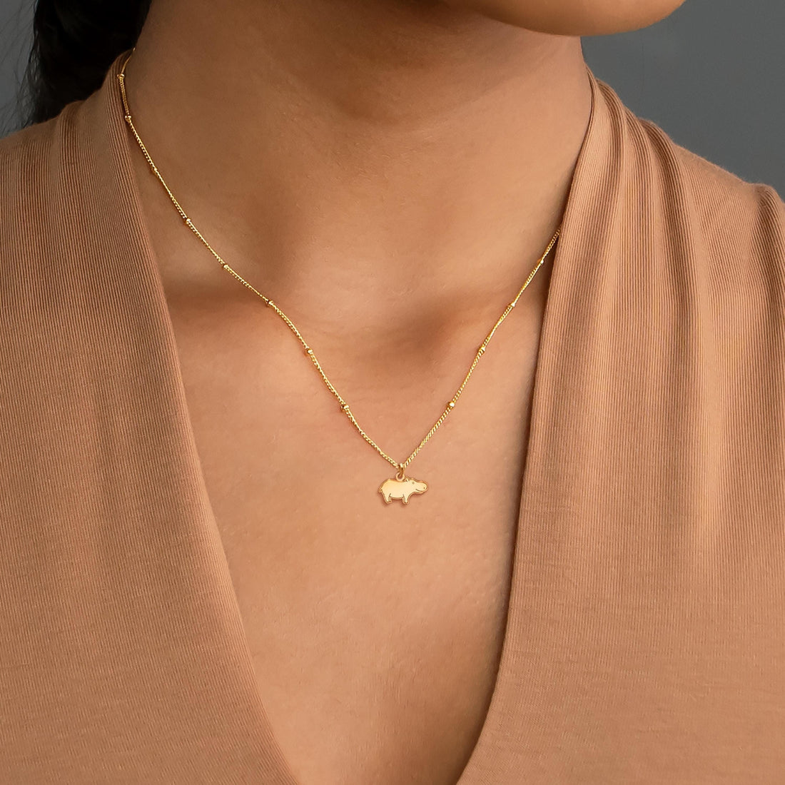 Hippo Charm Necklace