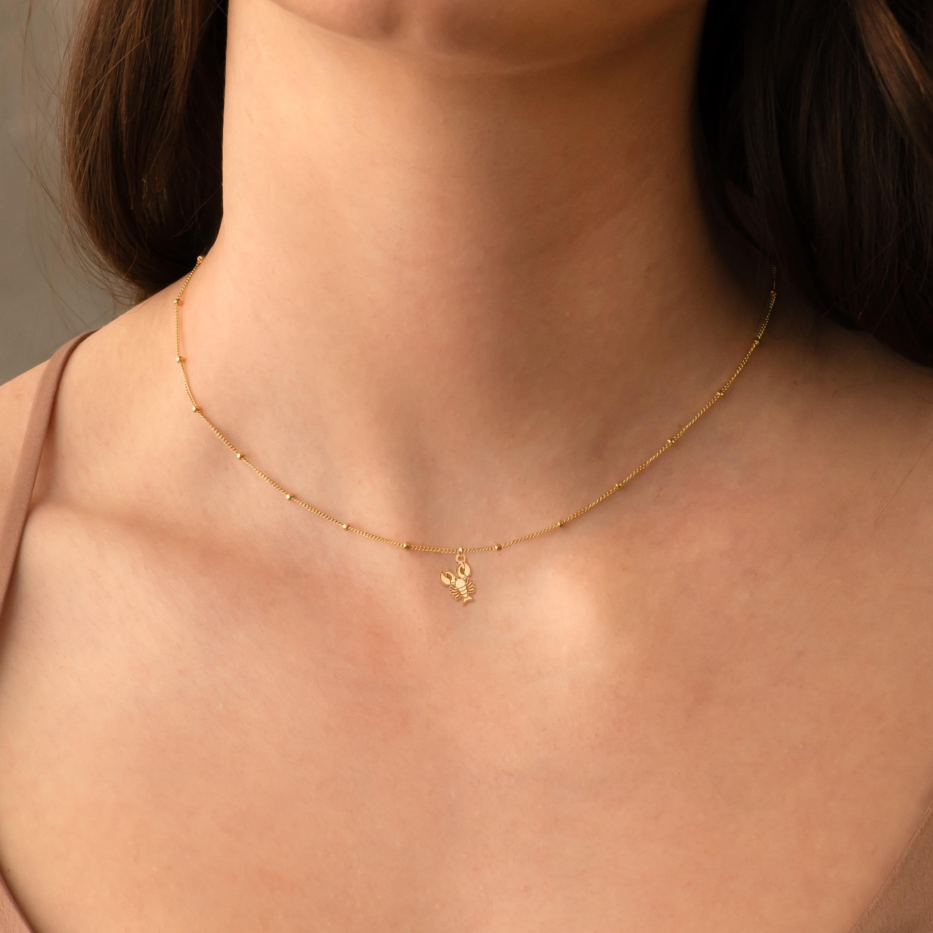 Lobster Satellite Pendant Necklace