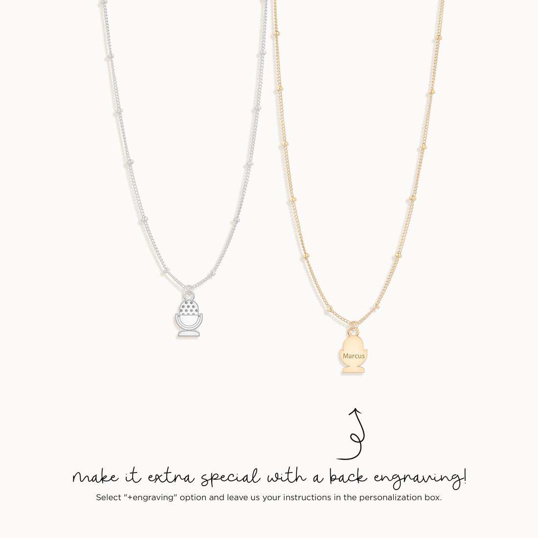 Microphone Charm Necklace