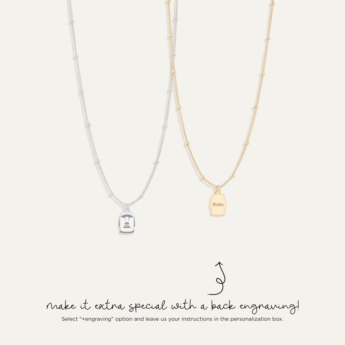 Tiki Pendant Beady Necklace