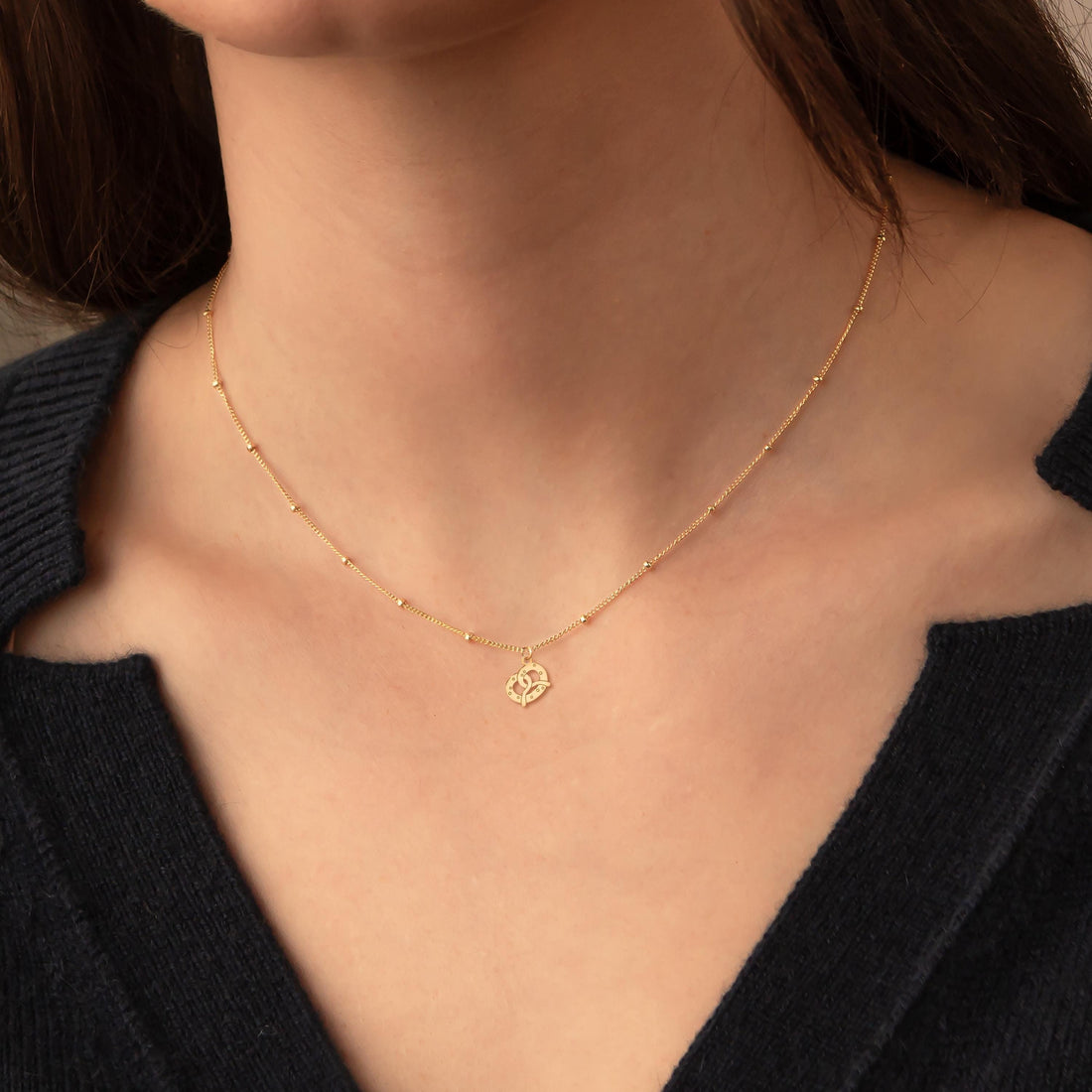 Pretzel Charm Necklace
