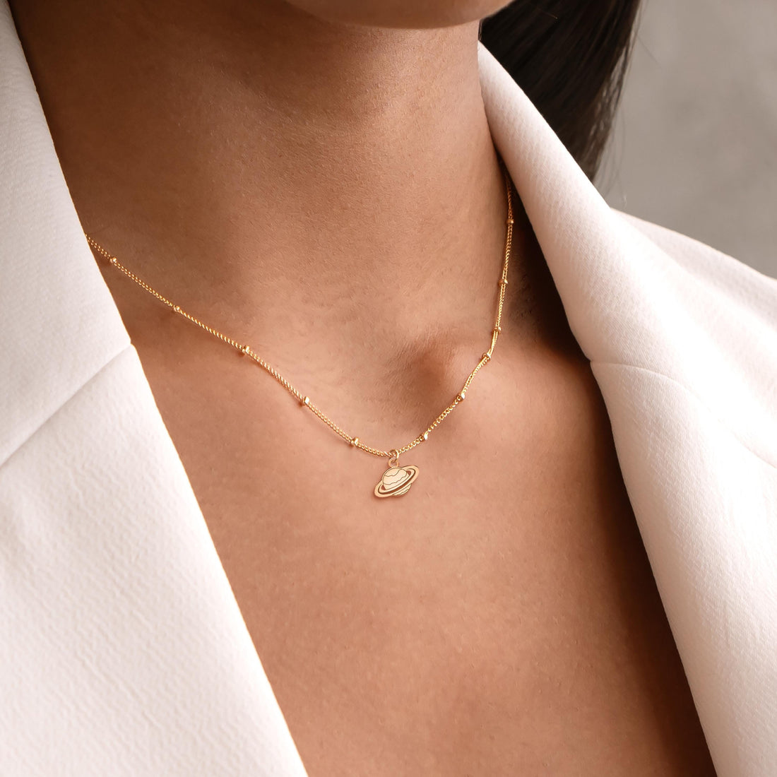 Saturn Charm Necklace