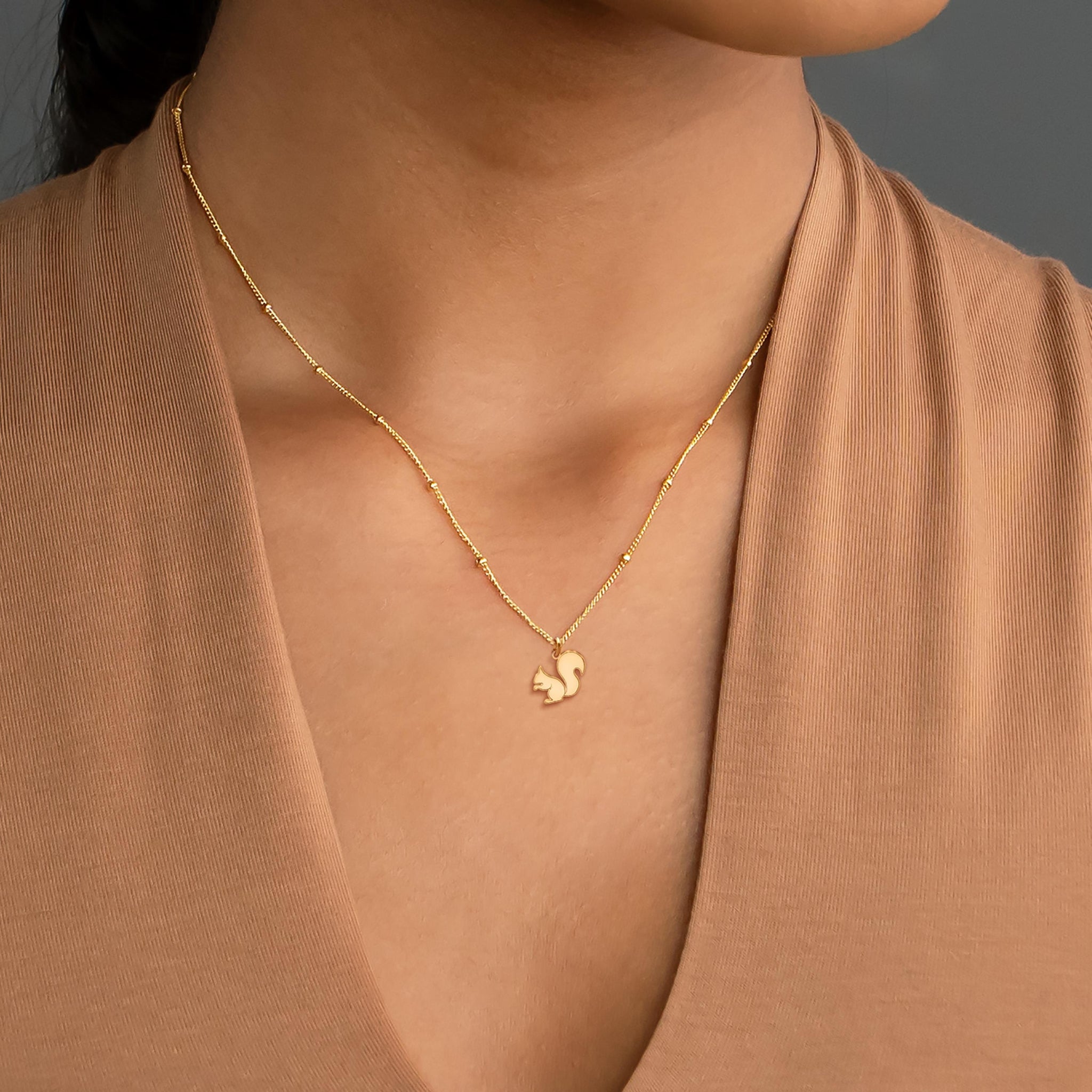 Squirrel Charm Necklace
