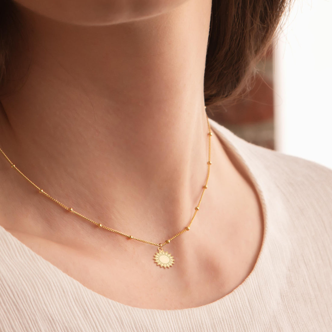 Sunflower Charm Necklace