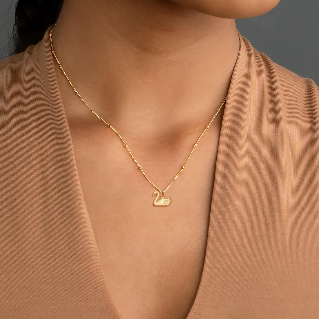 Swan Bird Charm Necklace