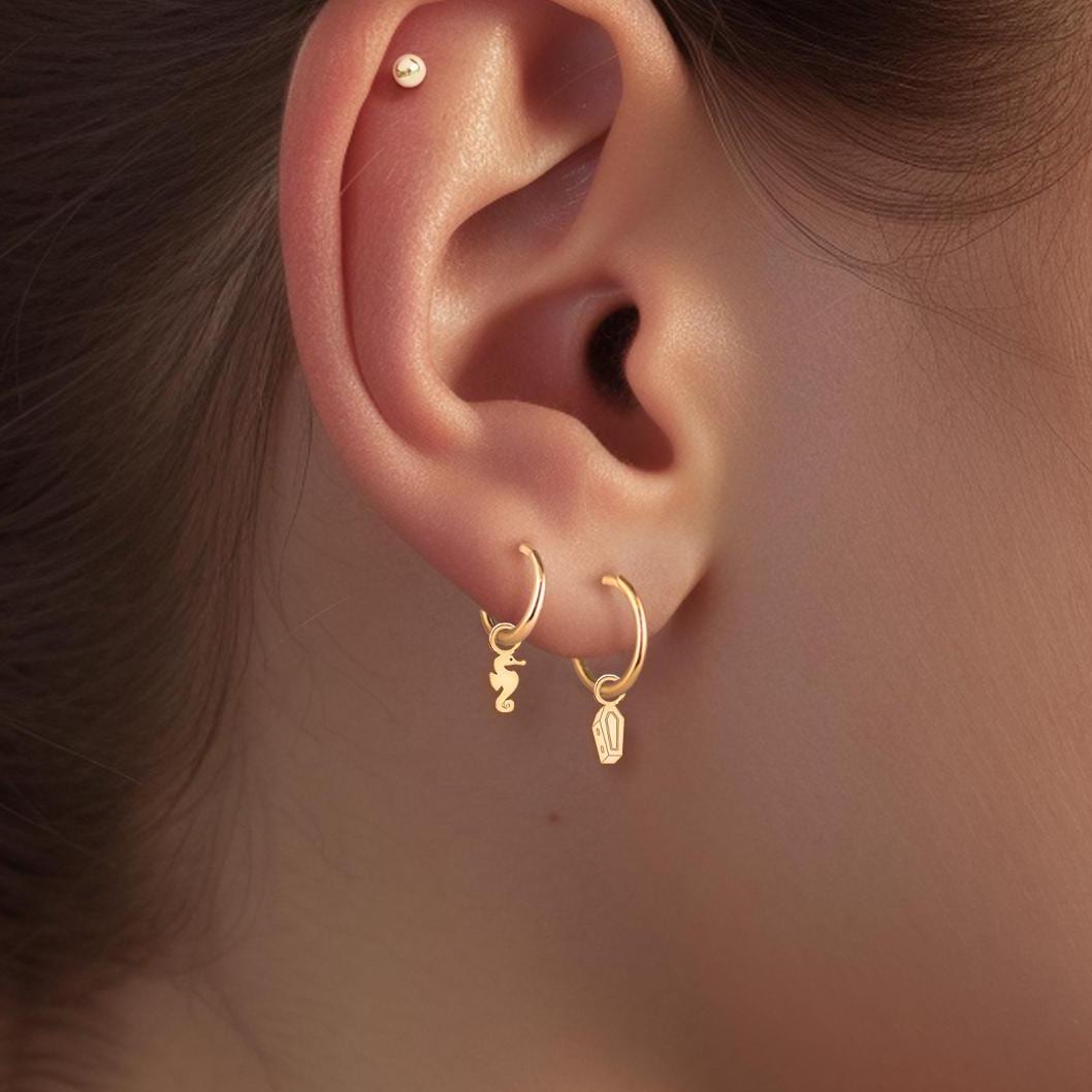 Coffin Huggie Hoops