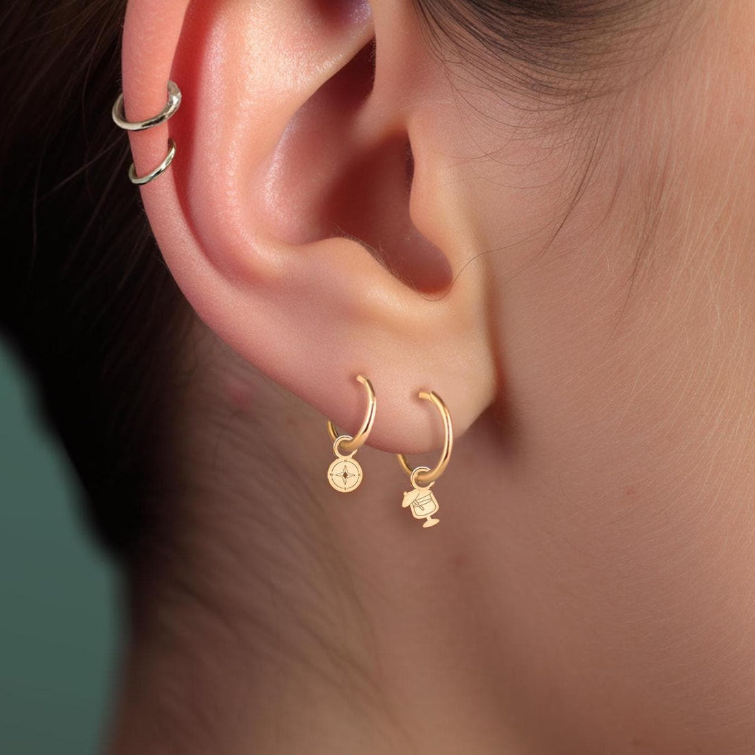 Cocktail Drink Hoop Earrings