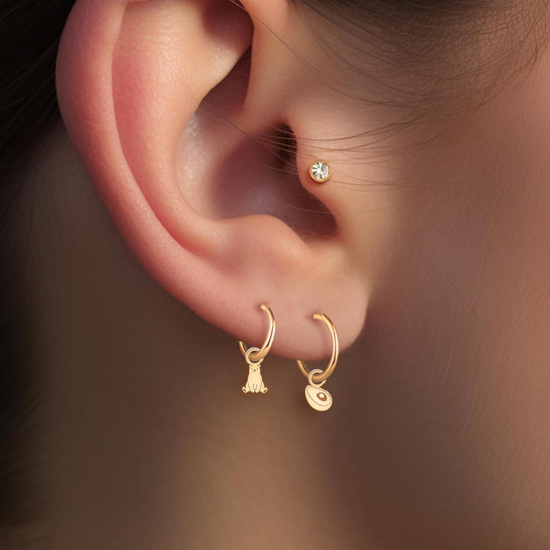 Avocado Huggie Hoop Earrings